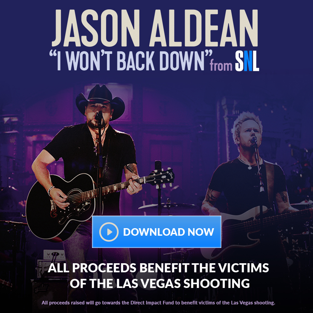 JASON ALDEAN RELEASES “I WON’T BACK DOWN” PERFORMANCE FROM SNL TO RAISE