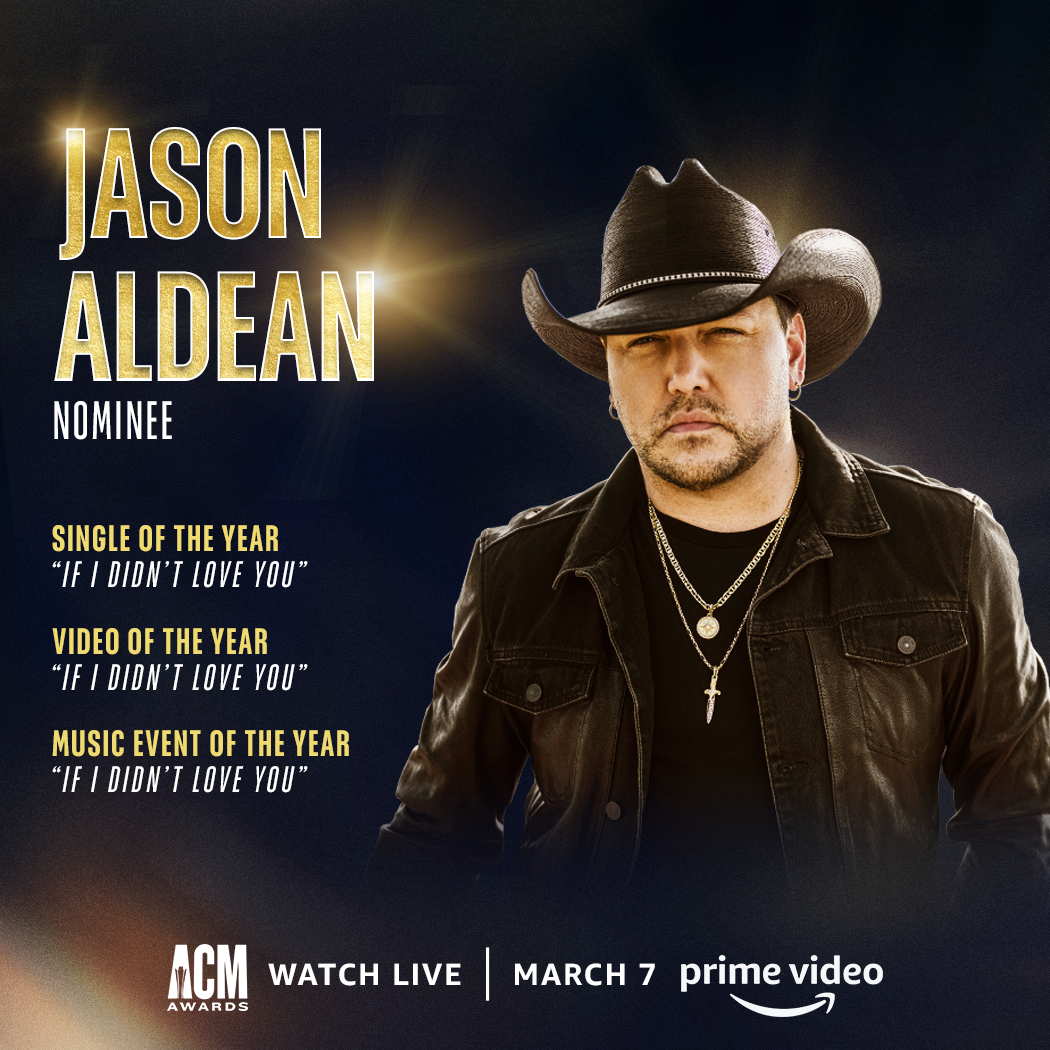 JASON ALDEAN NOMINATED FOR THREE ACM AWARDS Jason Aldean