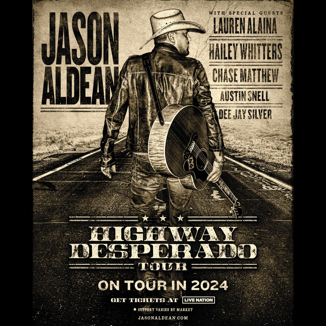 JASON ALDEAN ANNOUNCES HIGHWAY DESPERADO TOUR 2024 Jason Aldean