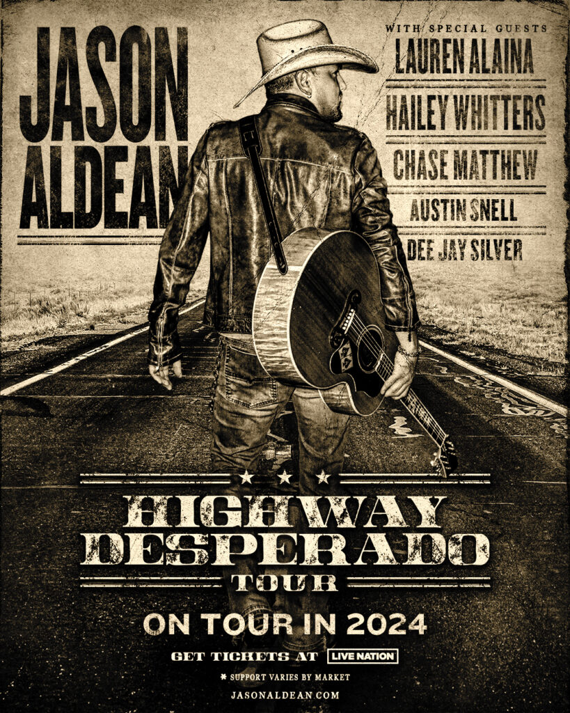 JASON ALDEAN ANNOUNCES HIGHWAY DESPERADO TOUR 2024 - Jason Aldean