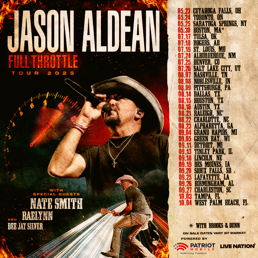 JASON ALDEAN ANNOUNCES "FULL THROTTLE TOUR" 2025 POWERED BY PATRIOT